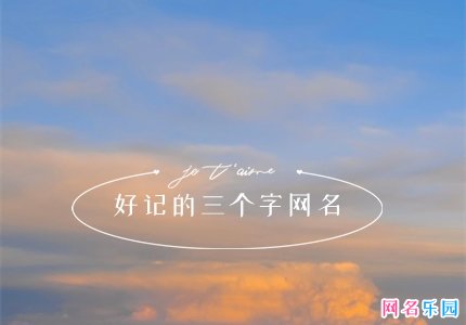 三个字容易记的网名 好记的三个字网名