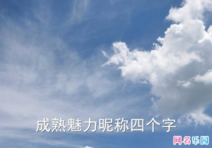 成熟魅力昵称四个字